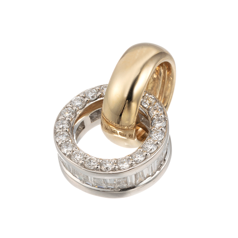 GSTV PT950/K18YG ダイヤモンド ペンダントトップ D 約0.40ct