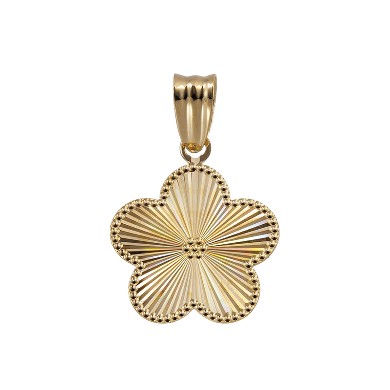 GSTV K18YG レインボーフラワー ペンダントトップ 約0.8g