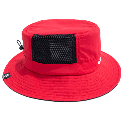 赤サーフハット (ドローコード＆あごストラップ付)