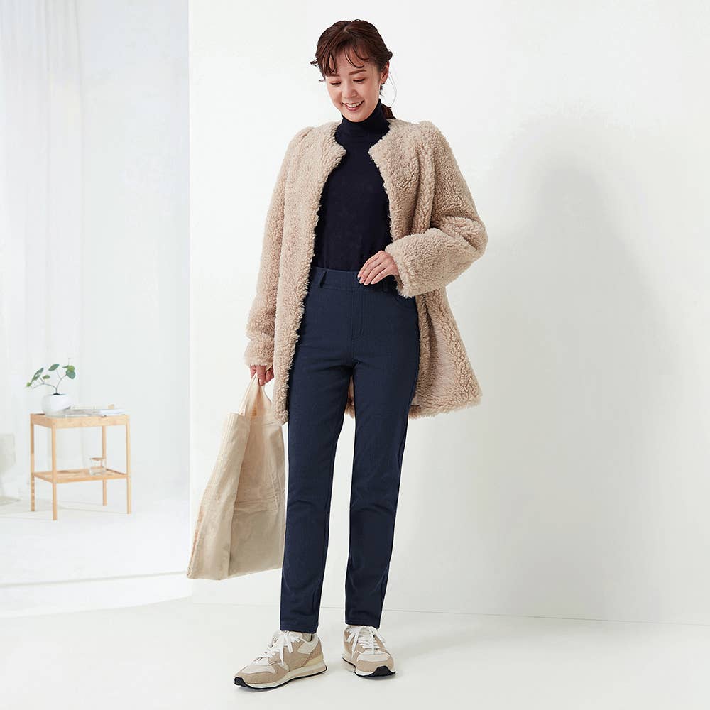 裏起毛】ウールライクストレートパンツ【SALE】 TZQ66K :レディース