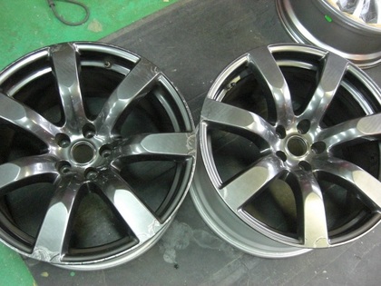 R35 GT-R前期純正ホイール ガリ傷修理 ハイパーブラック塗装｜アルミ