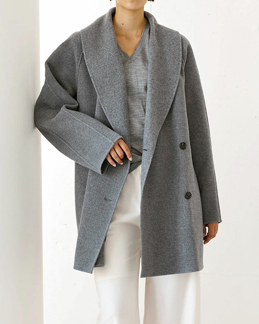 イタリアンダブルフェイス・ショールカラーコート/DoCLASSE