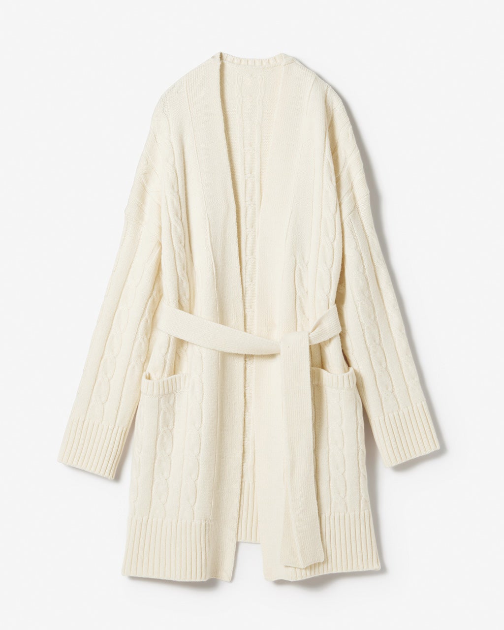 ロイヤルアルパカ・ケーブル編みロングカーディガン/DoCLASSE