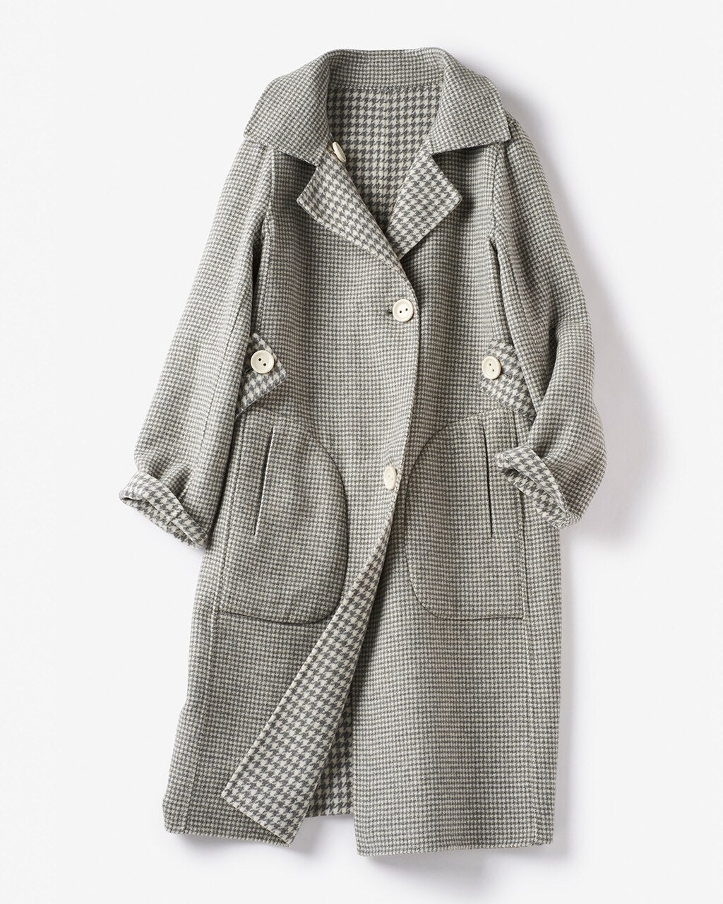 ダブルフェイス・リバーステンカラーコート/DoCLASSE