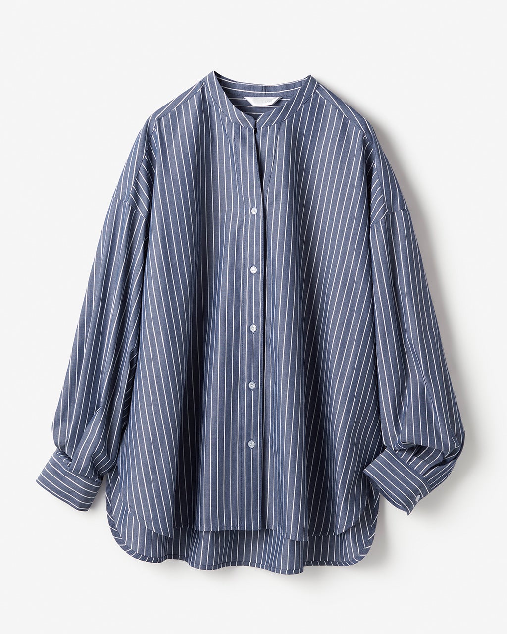 ラメストライプ・バンドカラーシャツ/DoCLASSE