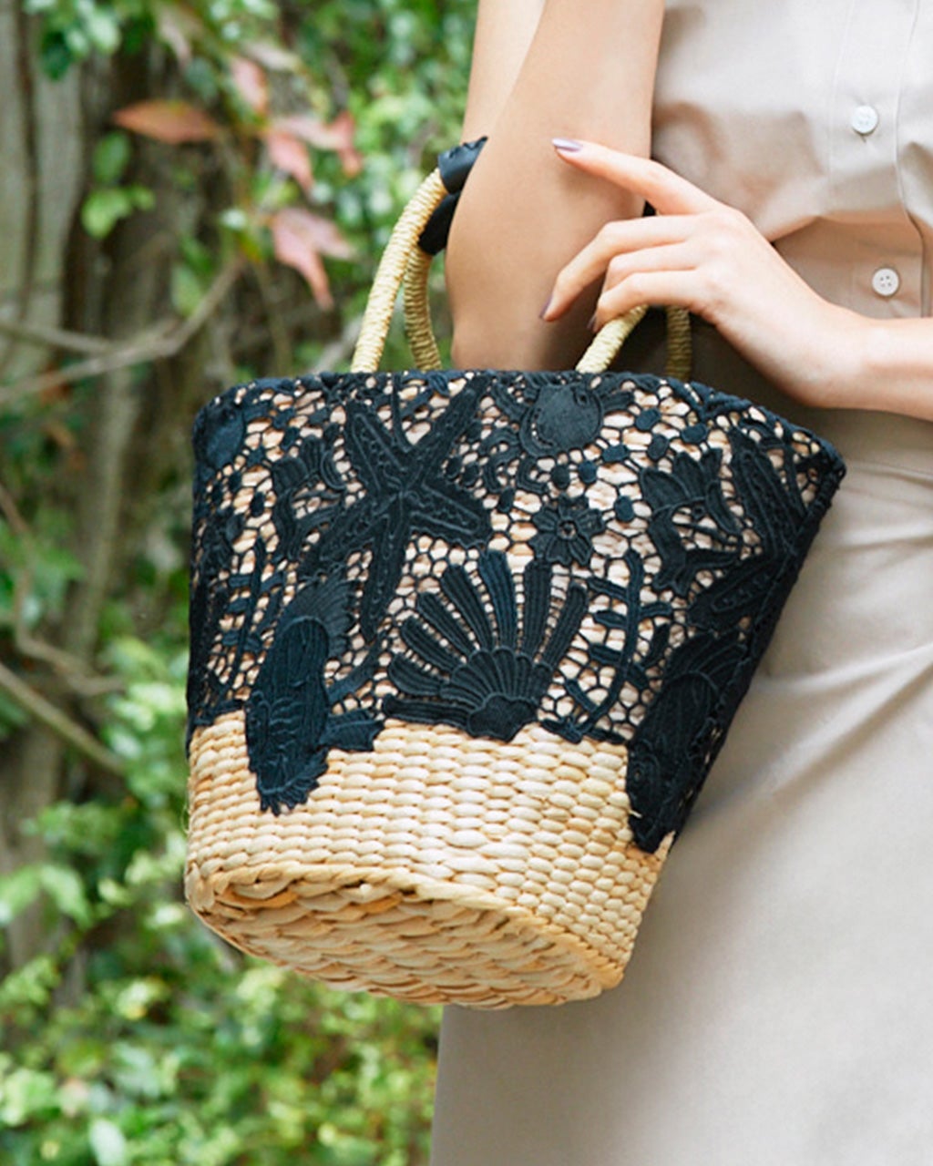 レースデザイン・カゴバッグ/DoCLASSE