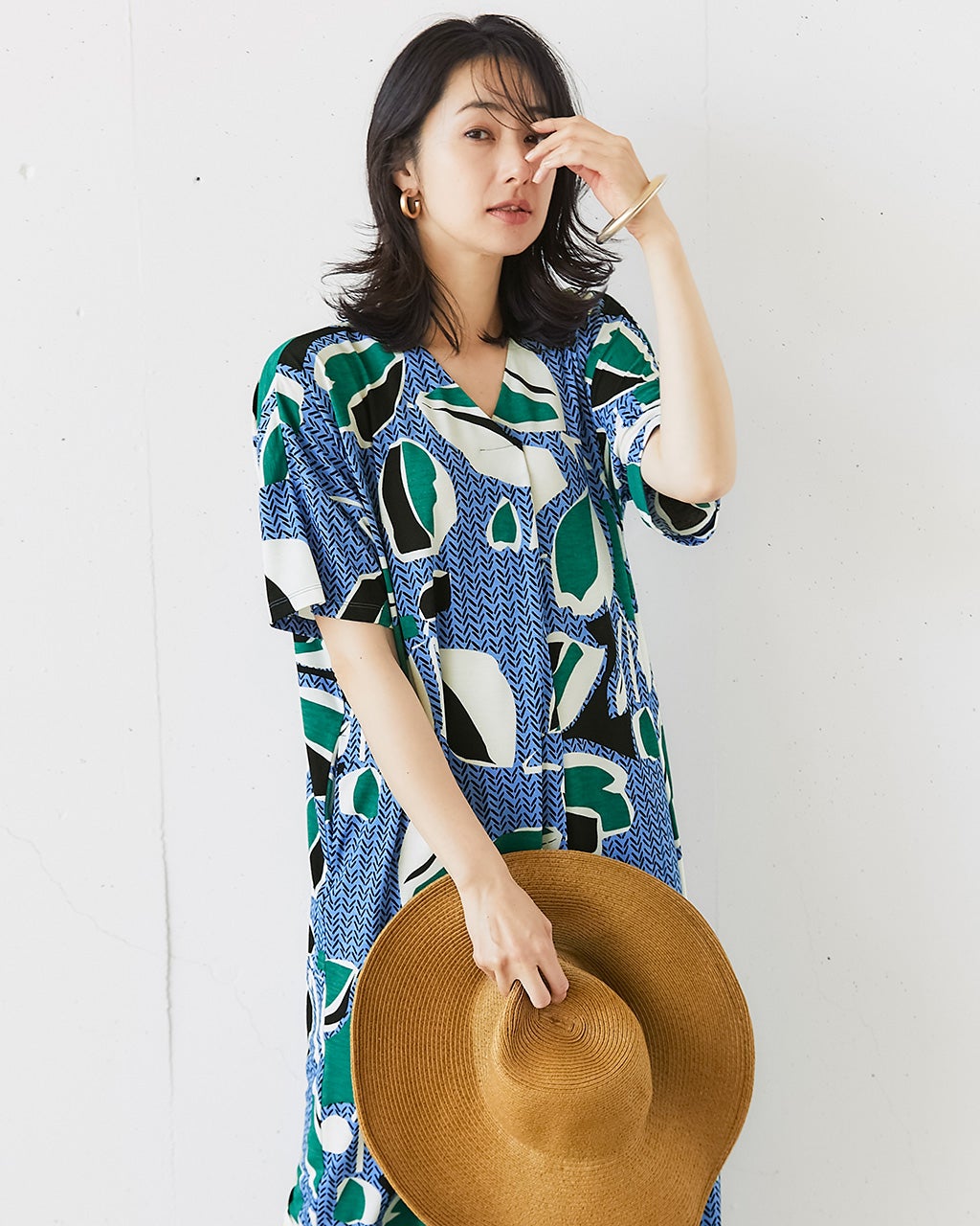 UVスラブ・フロントタックワンピース／長め丈115㎝/DoCLASSE