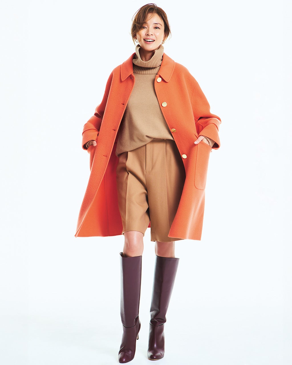 カシミヤ混ウールリバー・2WAYミドルコート/DoCLASSE