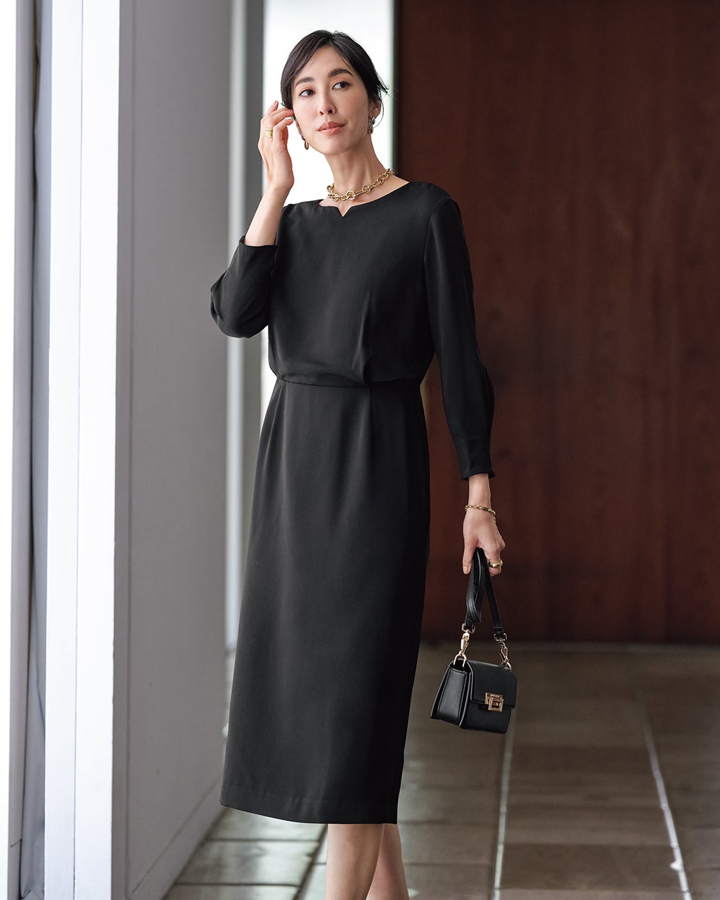 ダブルクロス・ブラウジングワンピース/DoCLASSE