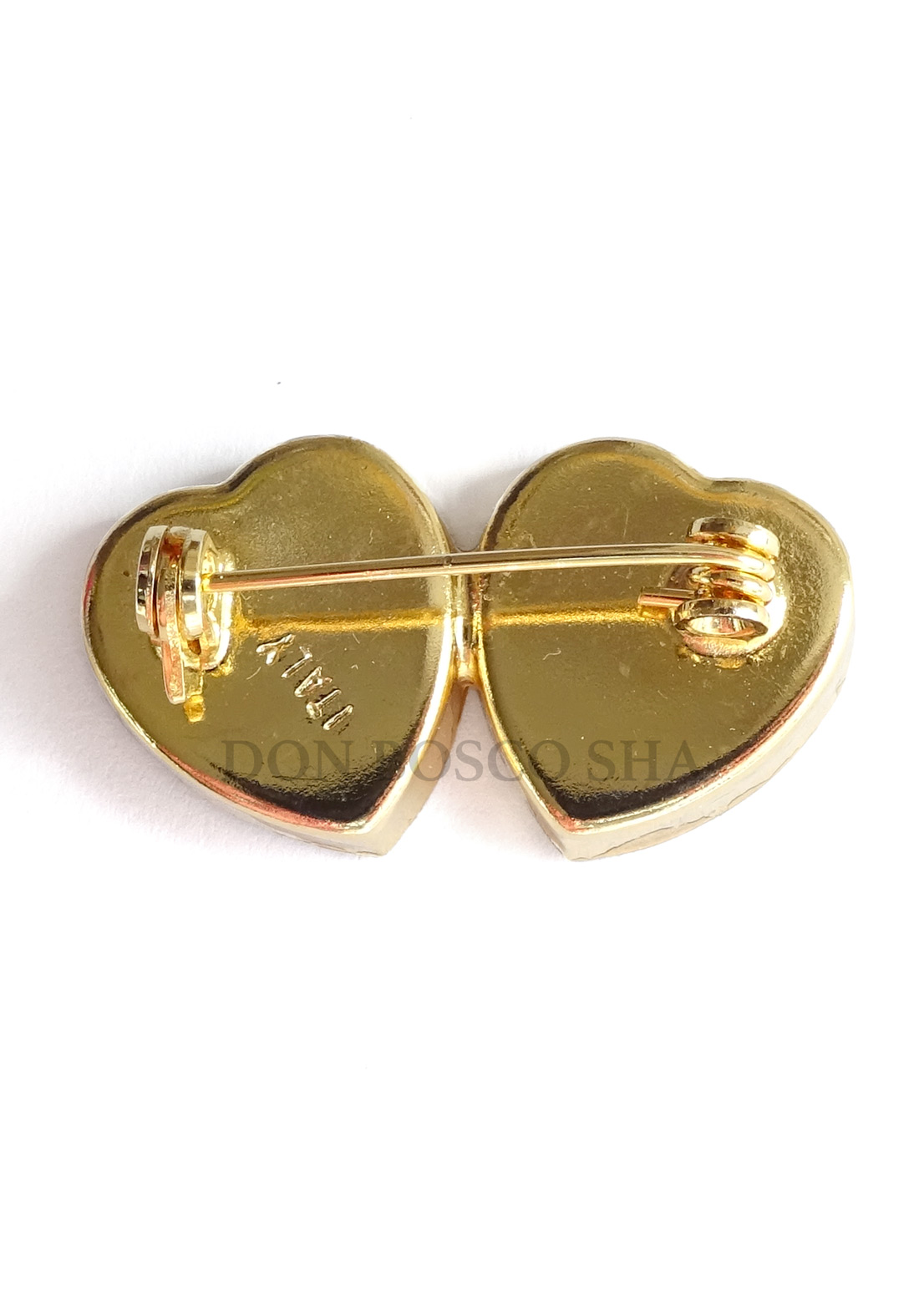 ブローチ フィレンツェモザイク ダブルハート - ドン・ボスコ社