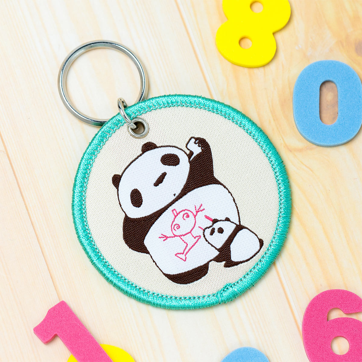 パンダコパンダ 織りネームキーホルダー (ベージュ) | どんぐり共和国
