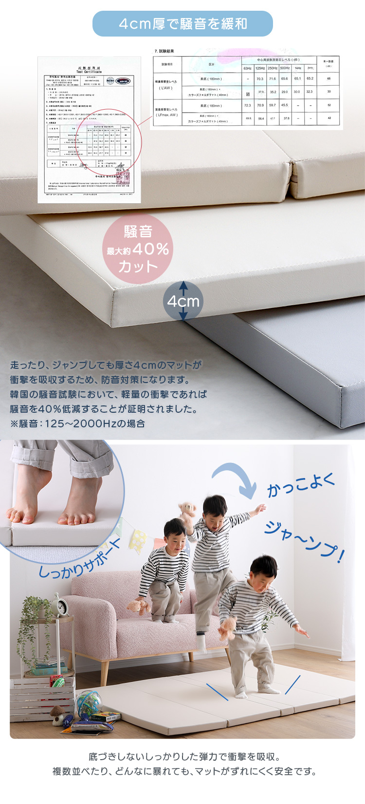 折りたたみ式キッズプレイマット Sサイズ（120×160cm） - 家具専門店ど