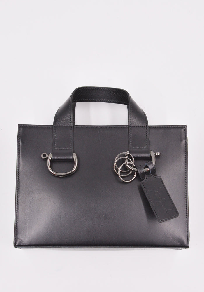 YOHJI YAMAMOTO DISCORD MINI ZIPPED TOTE BAG BLACK | DOSHABURI Shop
