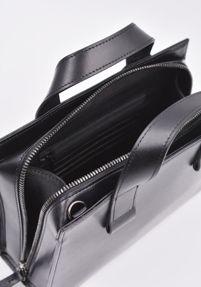 YOHJI YAMAMOTO DISCORD MINI ZIPPED TOTE BAG BLACK | DOSHABURI Shop