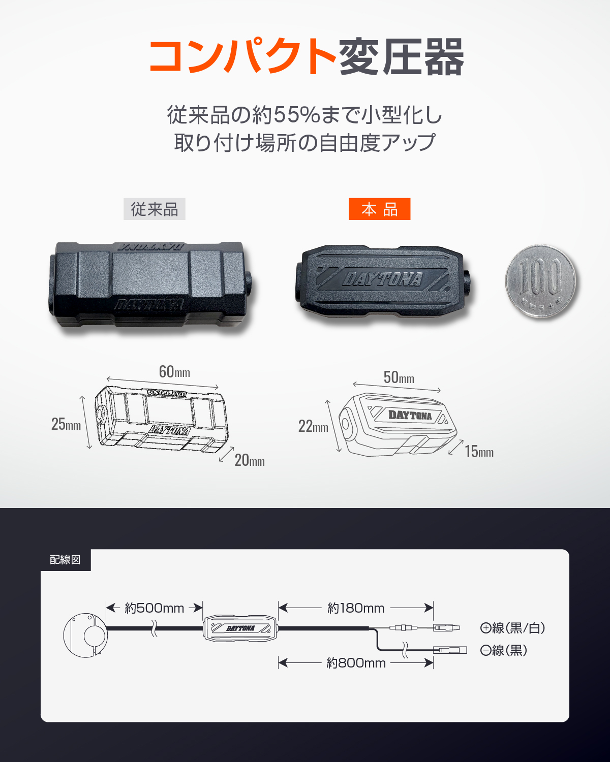 バイク専用電源 スレンダーUSB Type-C アルミボディ｜株式会社デイトナ