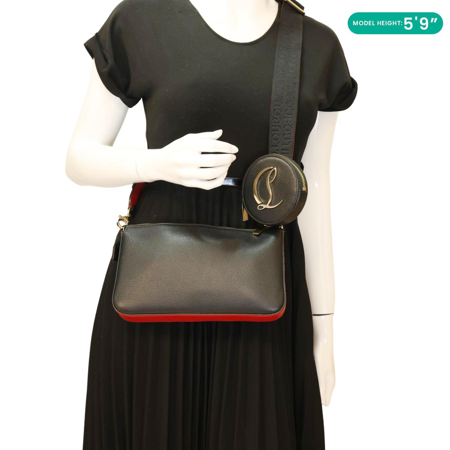 CHRISTIAN LOUBOUTIN Loubila Hybrid Calf Leather Crossbody Bag Red