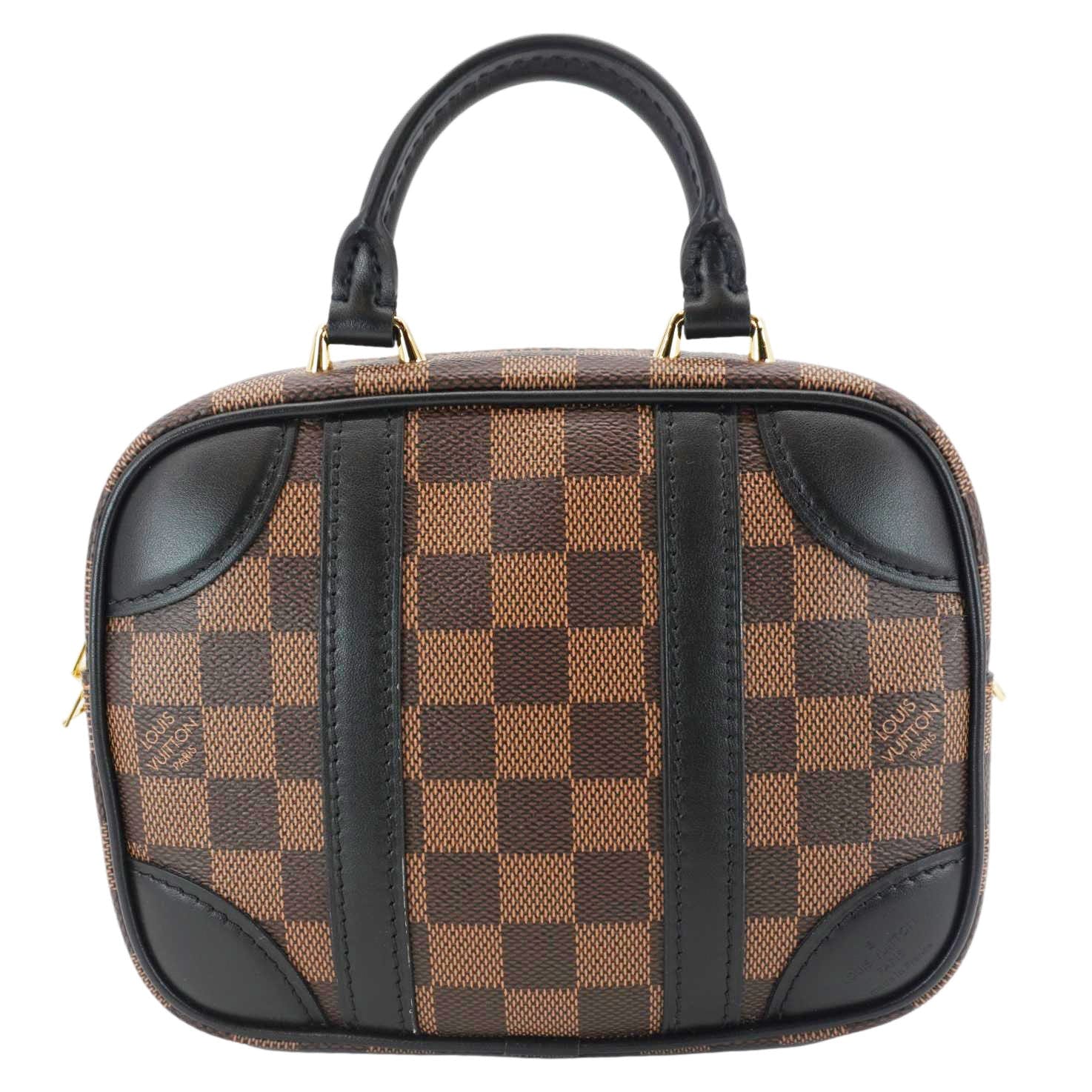 LOUIS VUITTON Valisette Souple BB Damier Ebene Shoulder Bag Black