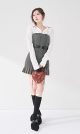 シャツドッキングプリーツニットミニワンピース – Darich (ダーリッチ)