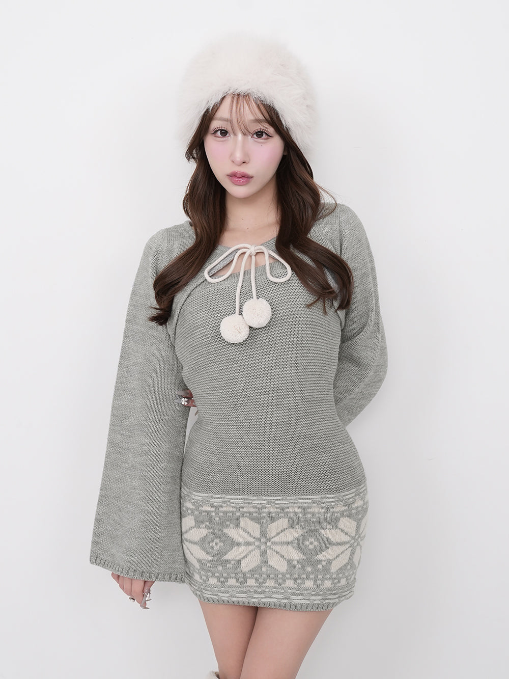 オープンケーブルニットミニワンピース – Darich (ダーリッチ)
