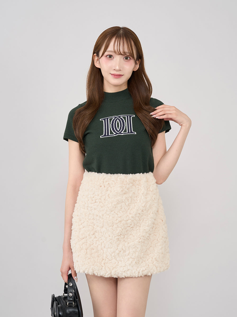 ダーリッチ DDロゴツイードニットプルオーバー BLK DDロゴツイード