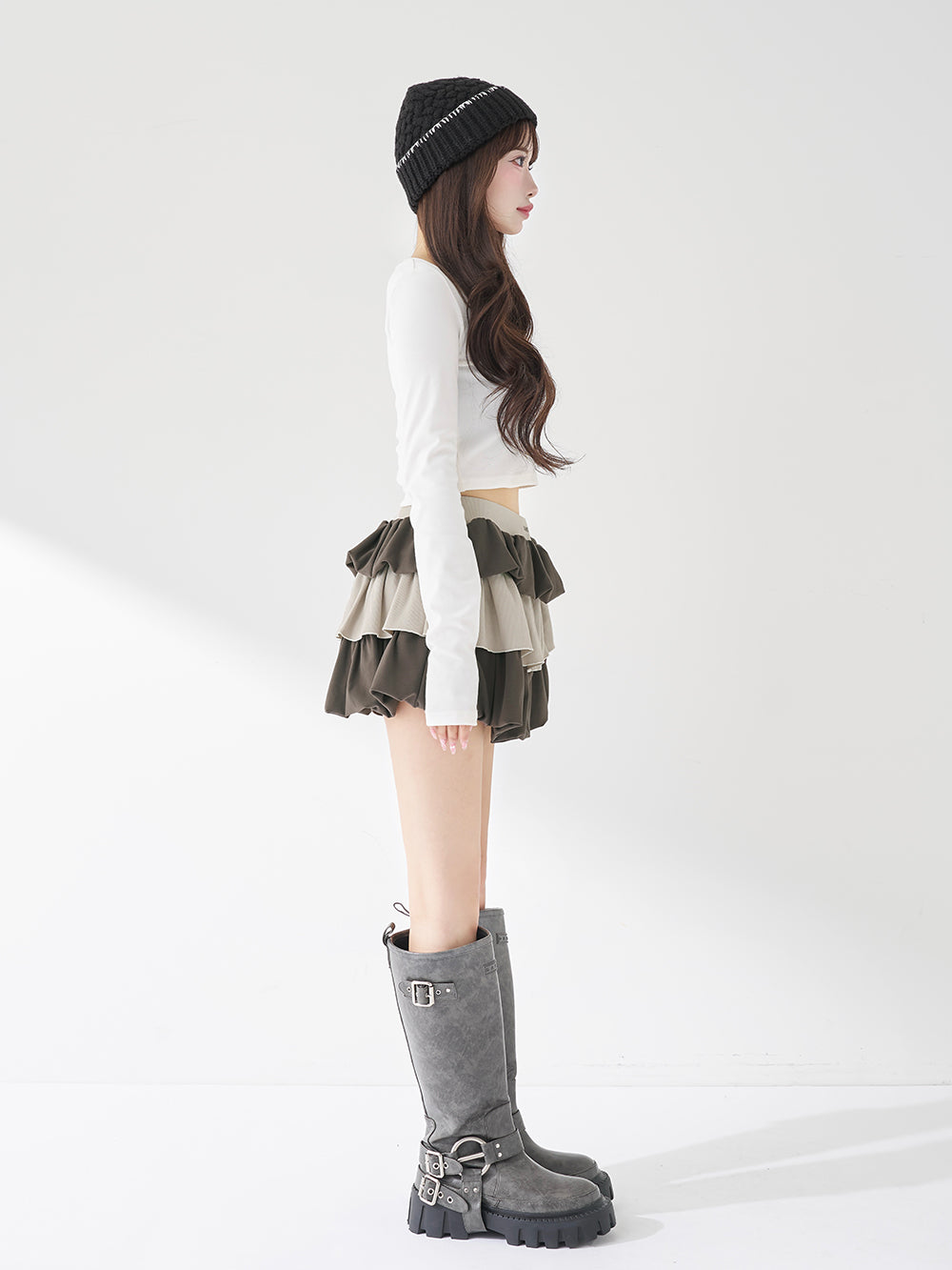 カットフリルミックスミニスカート – Darich (ダーリッチ)