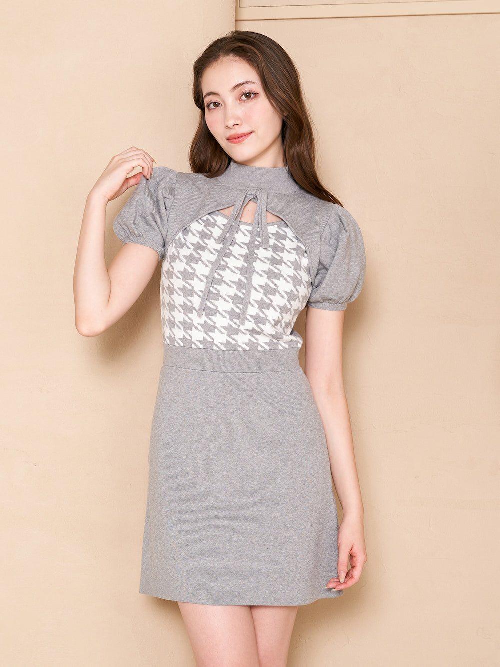 チェックリボンニットミニワンピース – Darich (ダーリッチ)