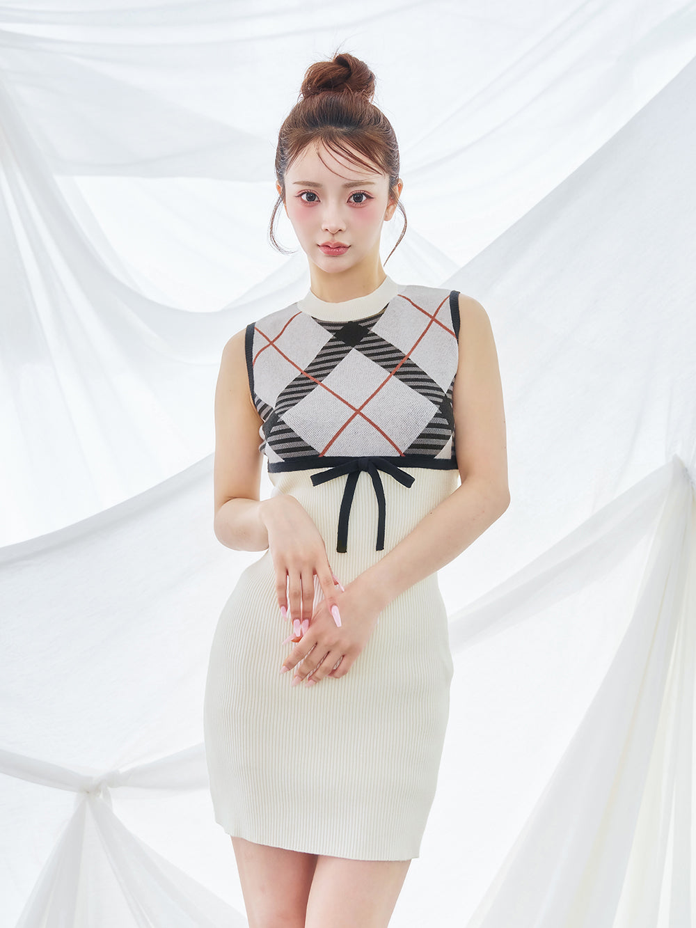 チェックジャガードニットミニワンピース – Darich (ダーリッチ)
