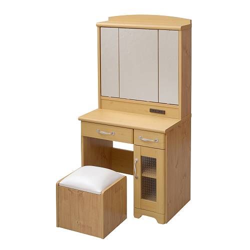 ドレッサー 化粧台 三面鏡 スツール コンセント付き FLL-0034-NA JK