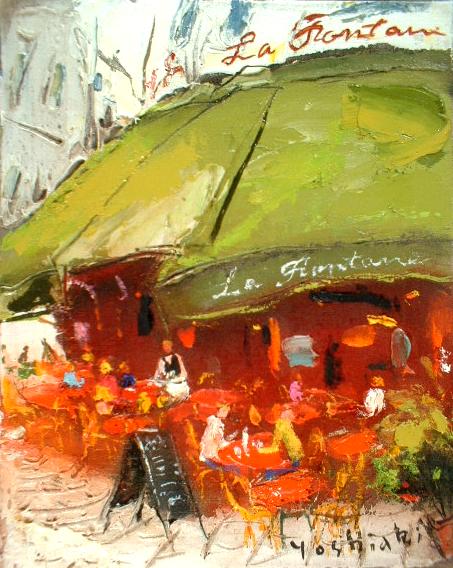 松井ヨシアキ カフェ（油彩3号）