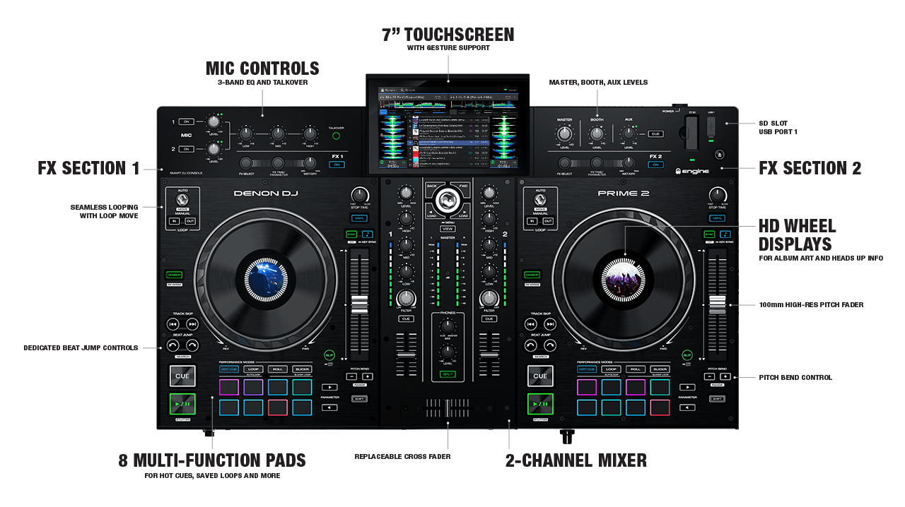 PRIME 2 | Standalone DJ System | Smart Console | Denon DJ