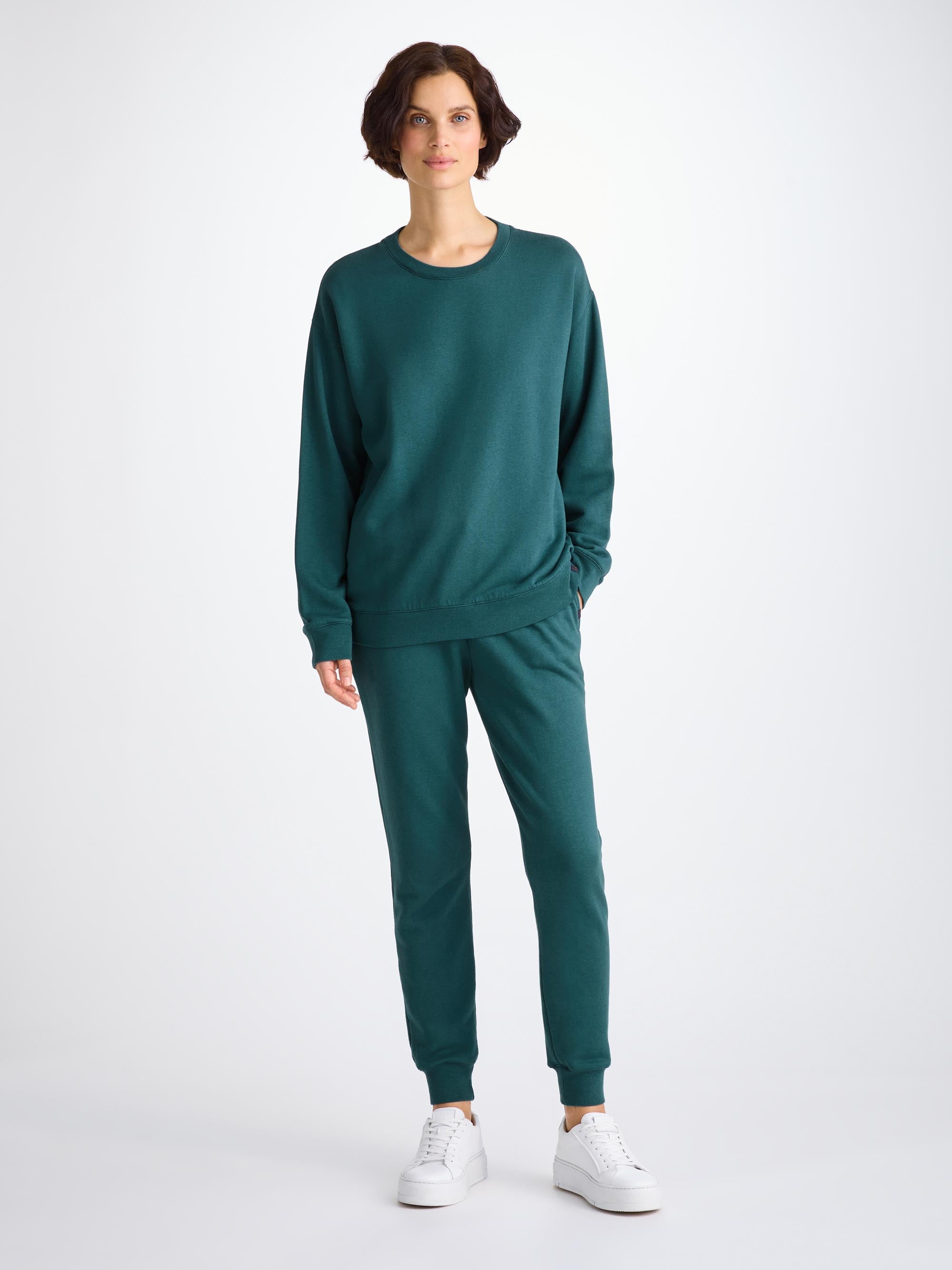 Women's Sweatshirt Quinn Cotton Modal Pine Green
