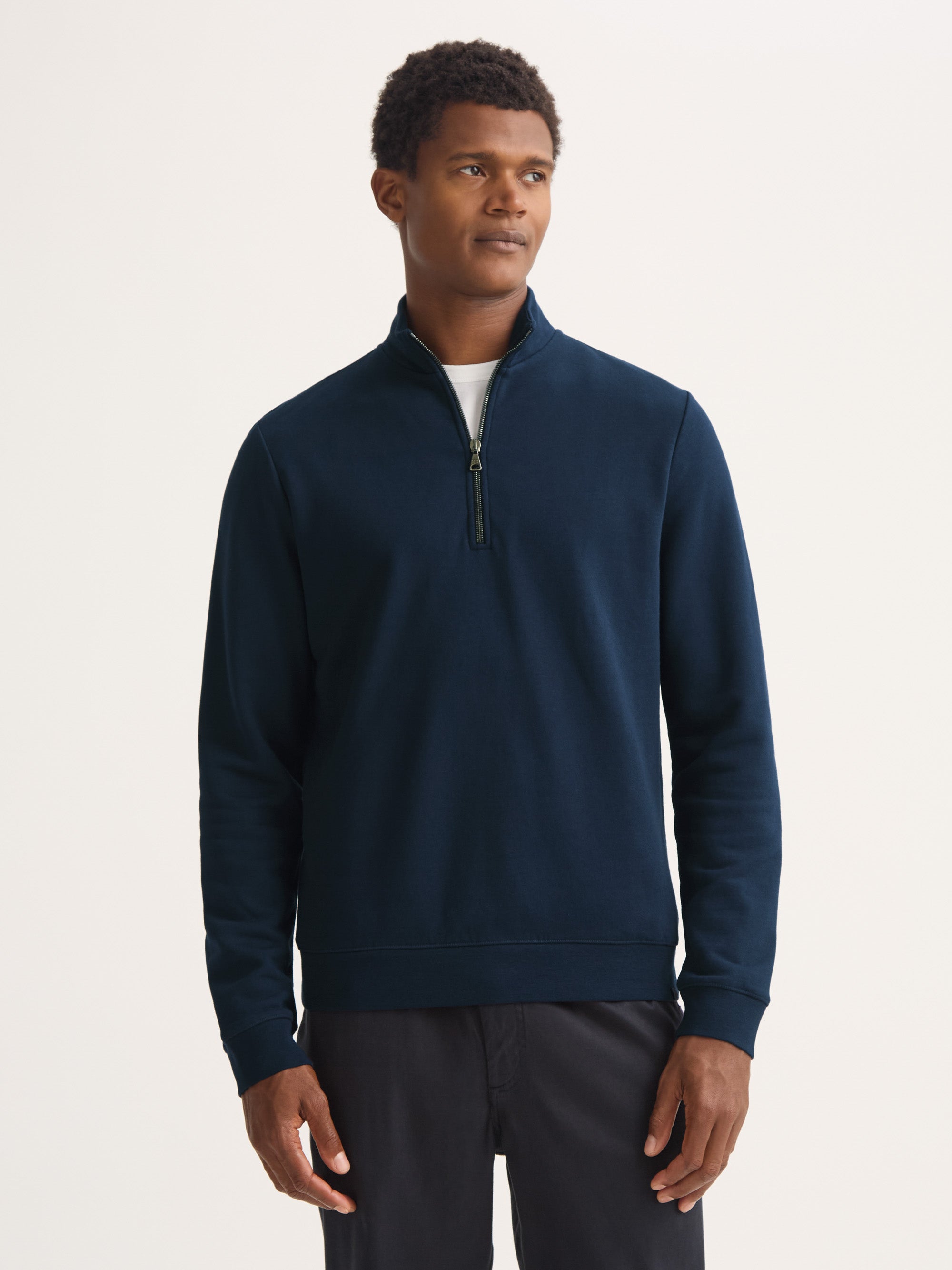 Men's Half-Zip Pullover Quinn Cotton Modal Navy