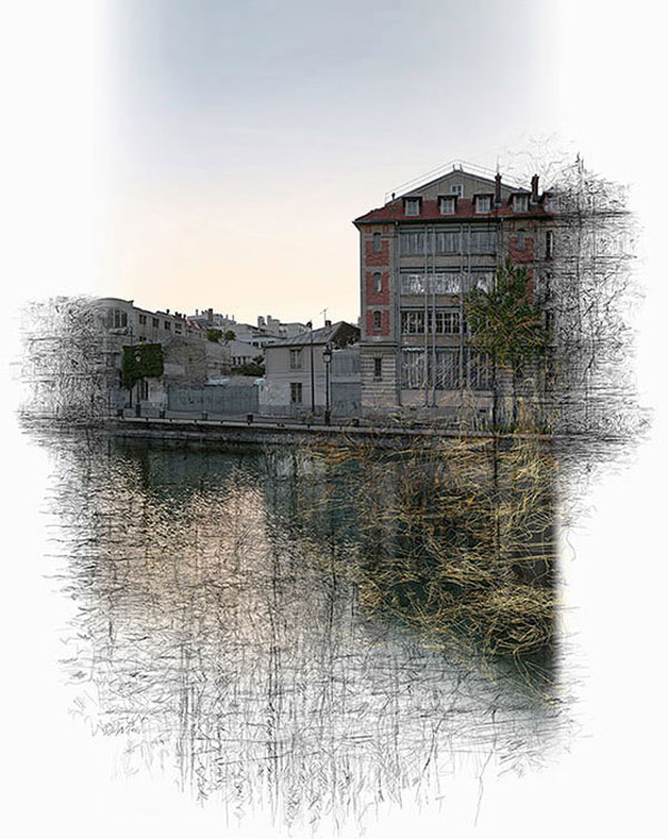 French artist Bertrand Flachot merges photos with drawings