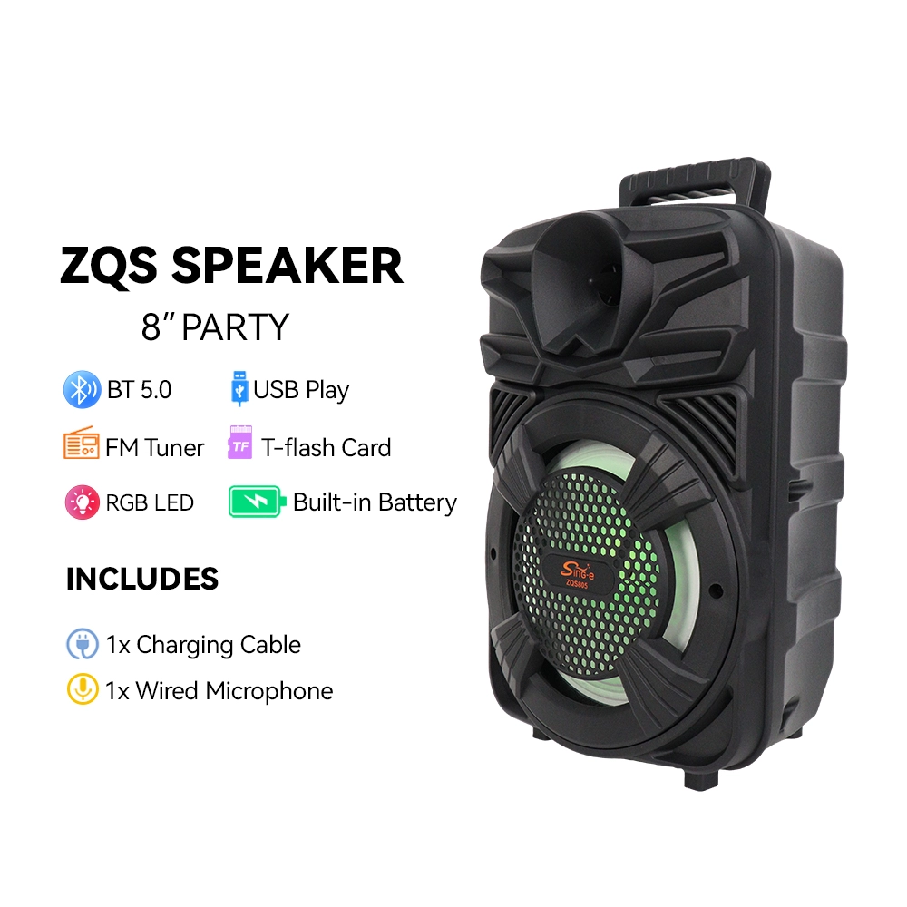 ZQS805 Event Speakers - 8-Inch BT Speaker for Outdoor Use