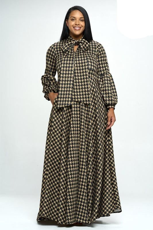 Houndstooth Maxi Dress – Diva's Den Fashion, LLC