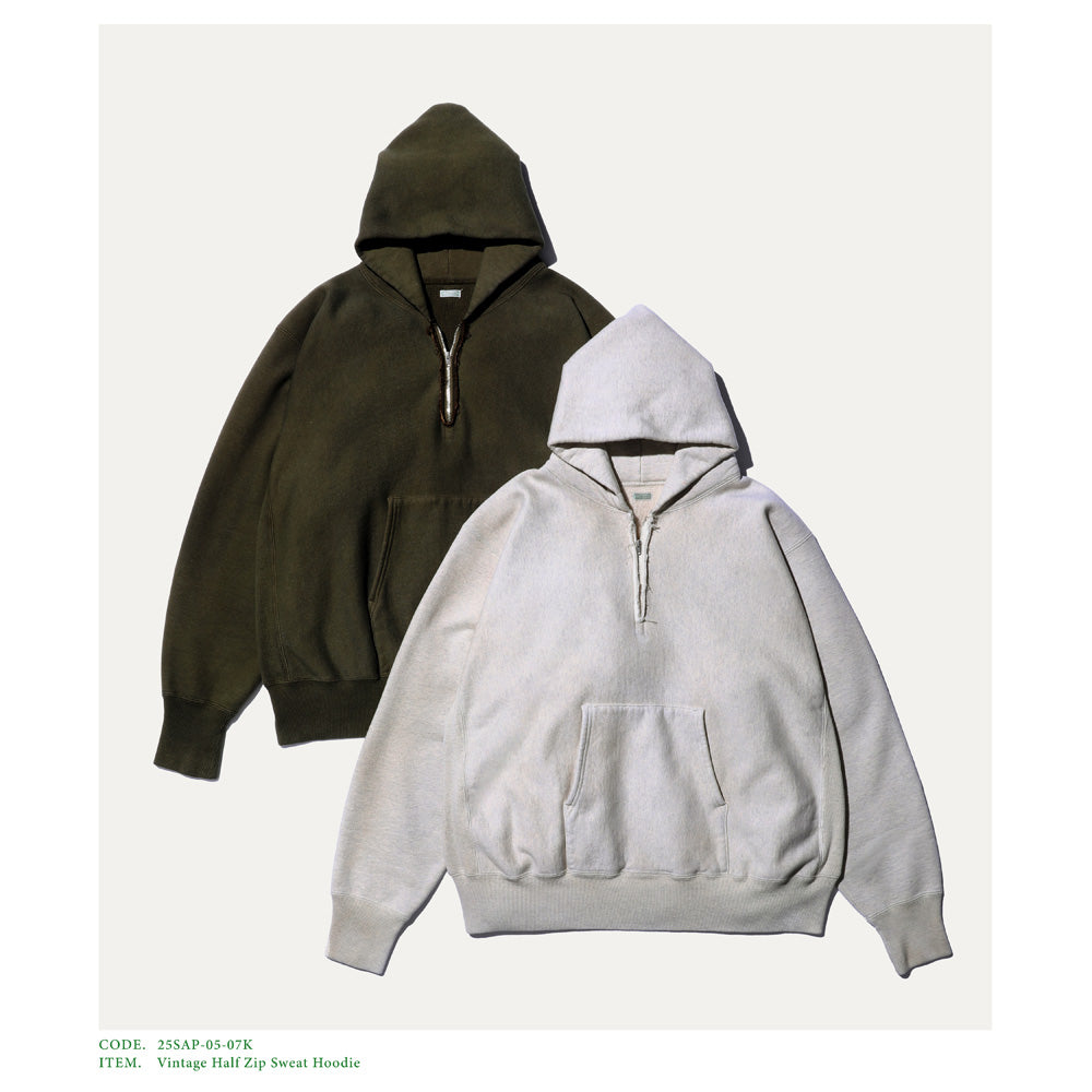 A.PRESSE Vintage Half Zip Sweat Hoodie 25SAP-05-07K (25SAP-05-07K