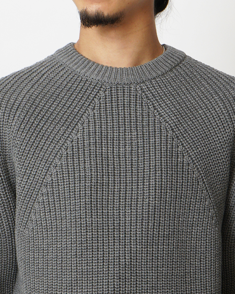 SIGNATURE CREW NECK / MELANGE GRAY | BATONER (MEN)(バトナー