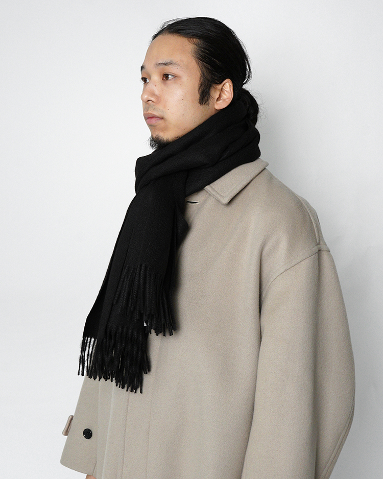 Large Brushed Stole / PURE BLACK | THE INOUE BROTHERS(イノウエ