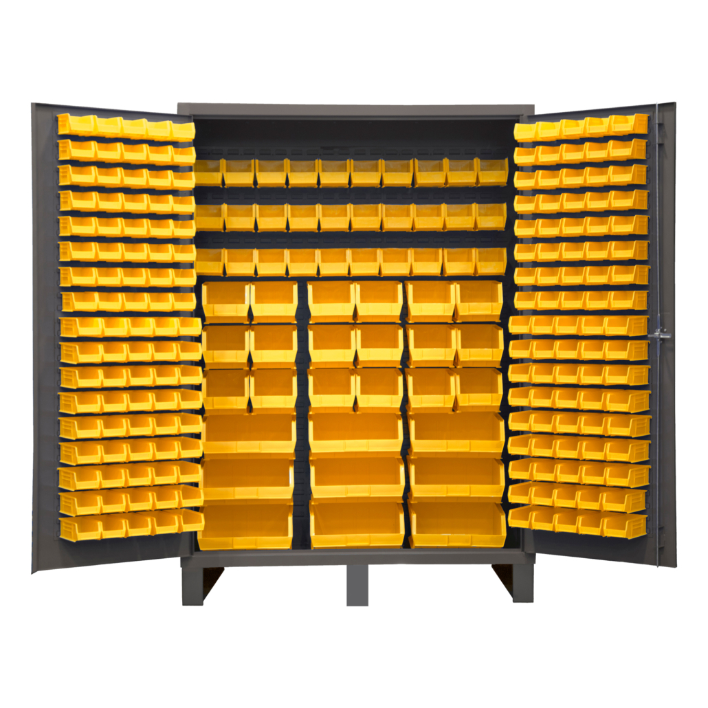 Cabinet, 14 Gauge, 227 Yellow Bins, 60 x 24 x 84 - Durham