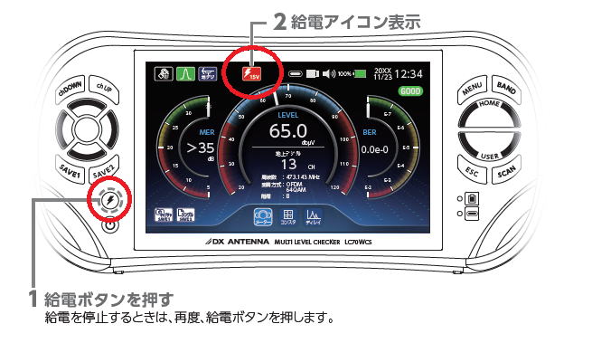 レベルチェッカー（LC50W、LC60WS、LC70WCS）でBS・110度CSを測定しても