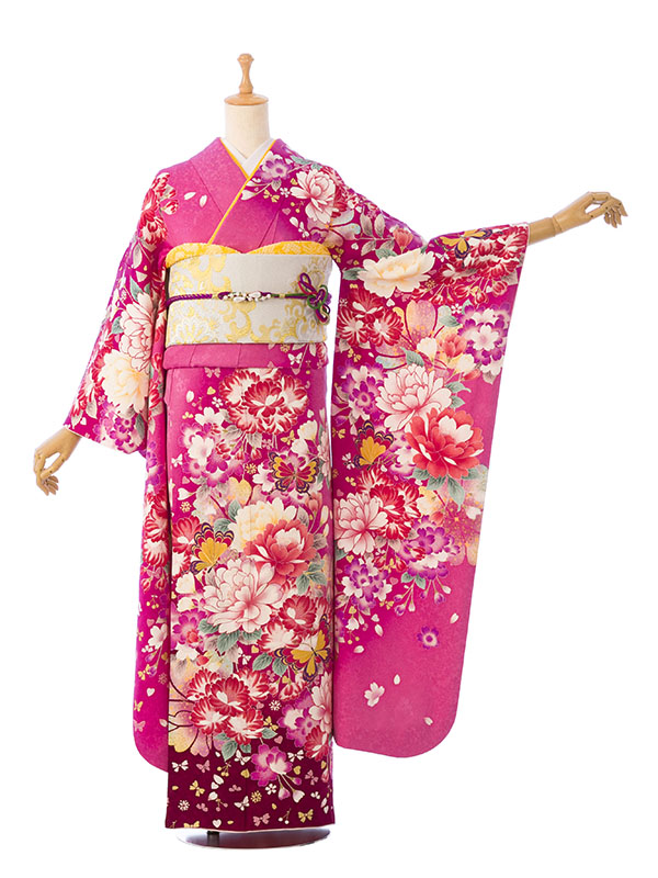 振袖|ﾜｲﾄﾞｻｲｽﾞ|ﾋﾟﾝｸ系|対応身長:153-163cm|ｻｲｽﾞ:13号-17号|1S1578