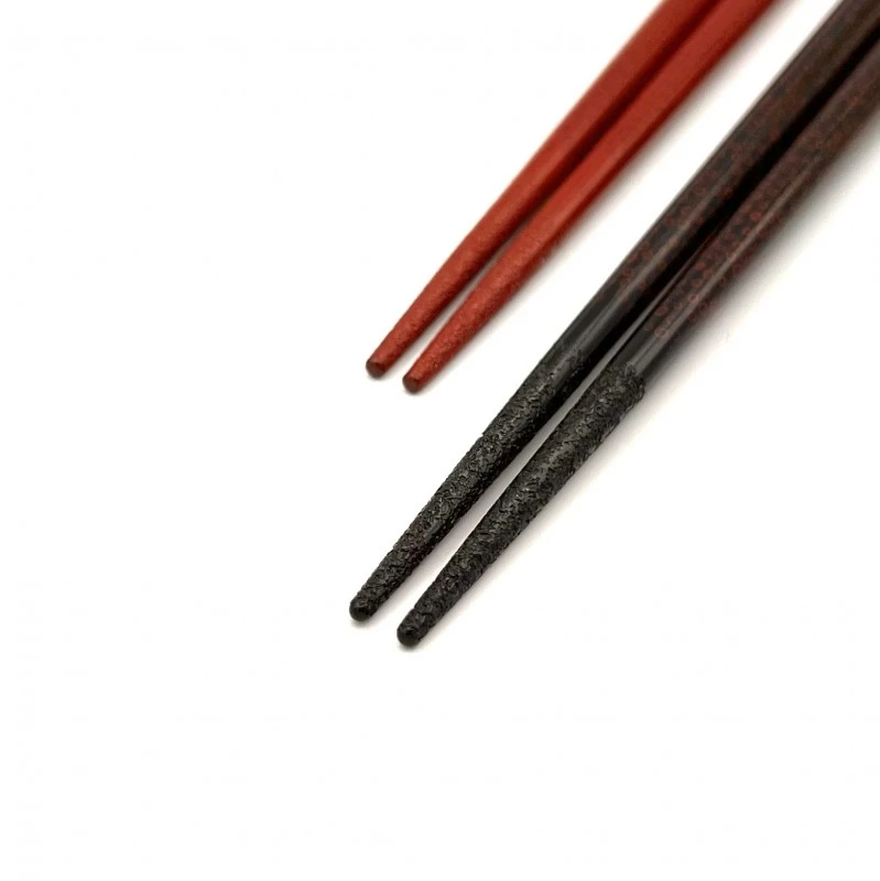 送料無料】津軽塗利休箸 先乾漆 七々子塗 夫婦箸セット【桐箱入】 - お