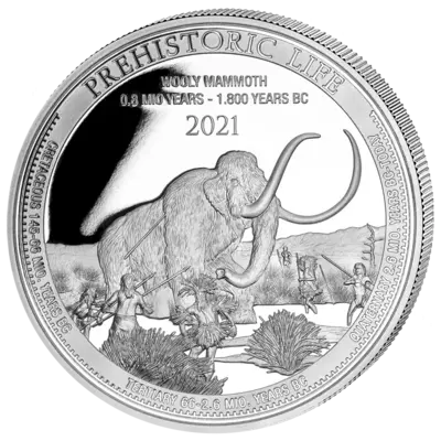 Buy 1 oz Silver Coin - Prehistoric Life - Wooly Mammoth - 2021