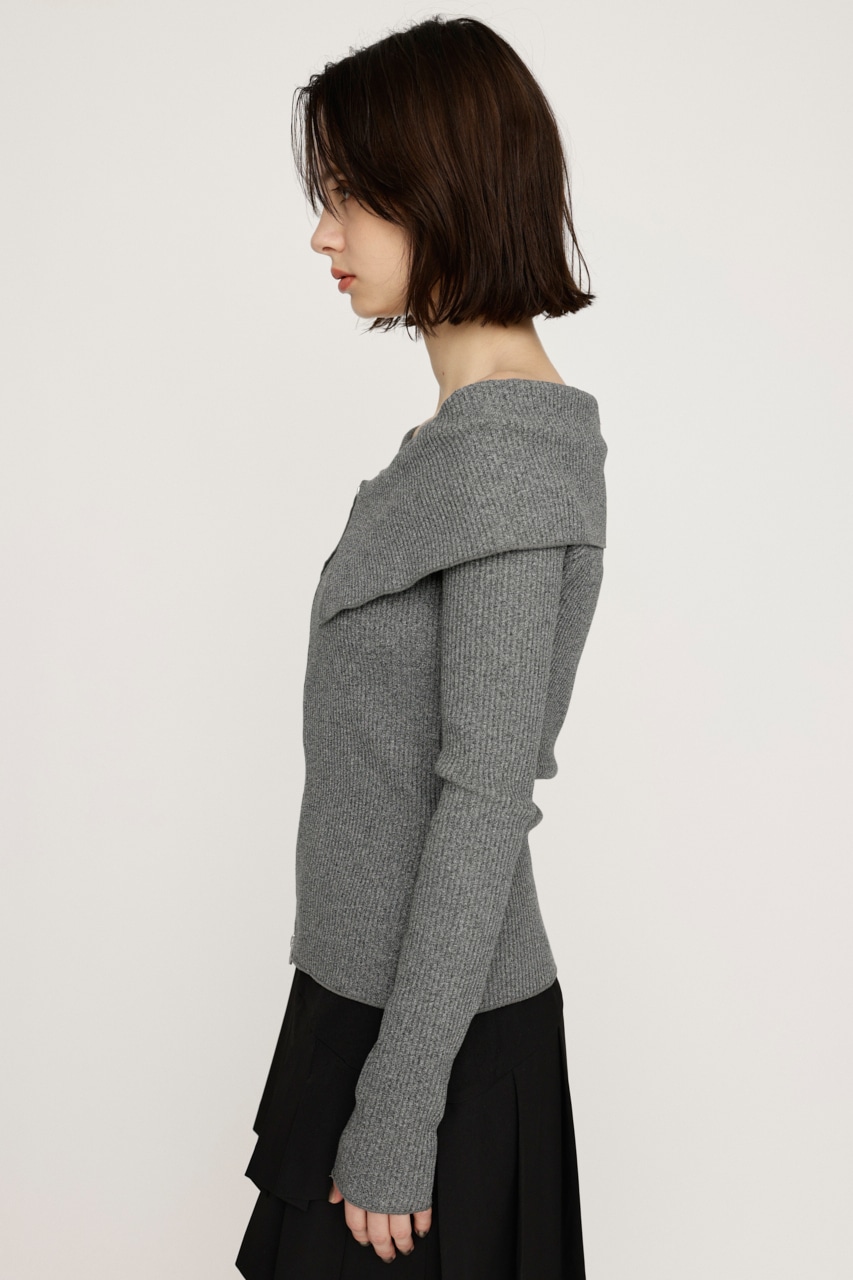 SLY | OFFSHOULDER FRONT ZIP トップス (Tシャツ・カットソー(長袖