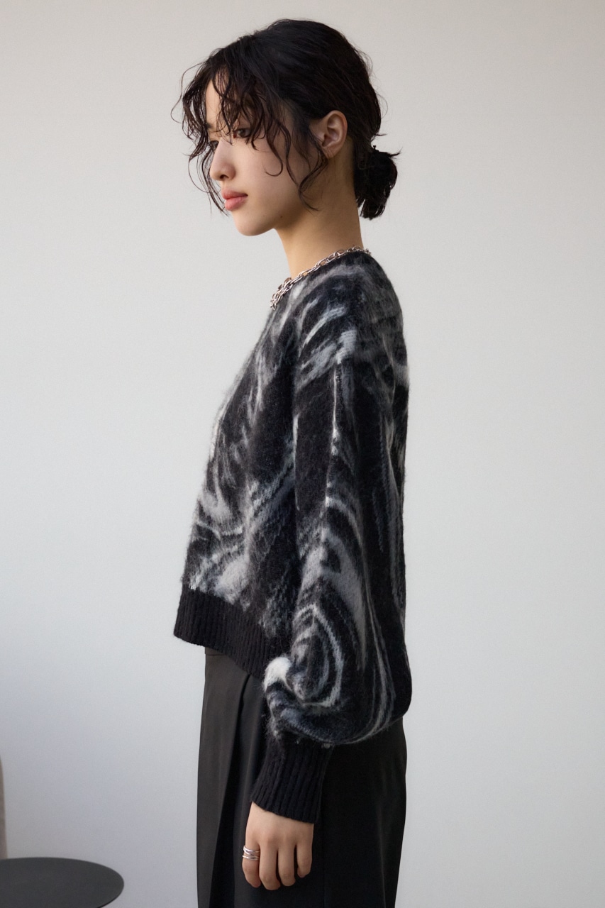 AZUL BY MOUSSY | マーブルクロップドジャガードニット (ニット