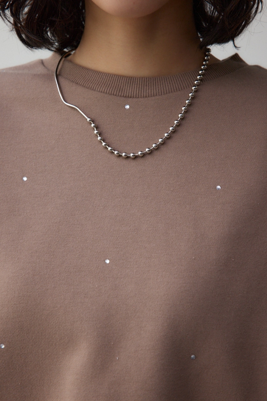 AZUL BY MOUSSY | ラインストーンウラケトップス (スウェット