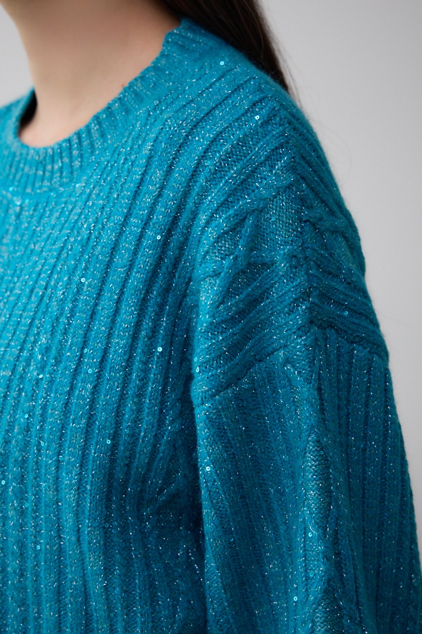 AZUL BY MOUSSY | スパンコールニットトップス (ニット ) |SHEL'TTER