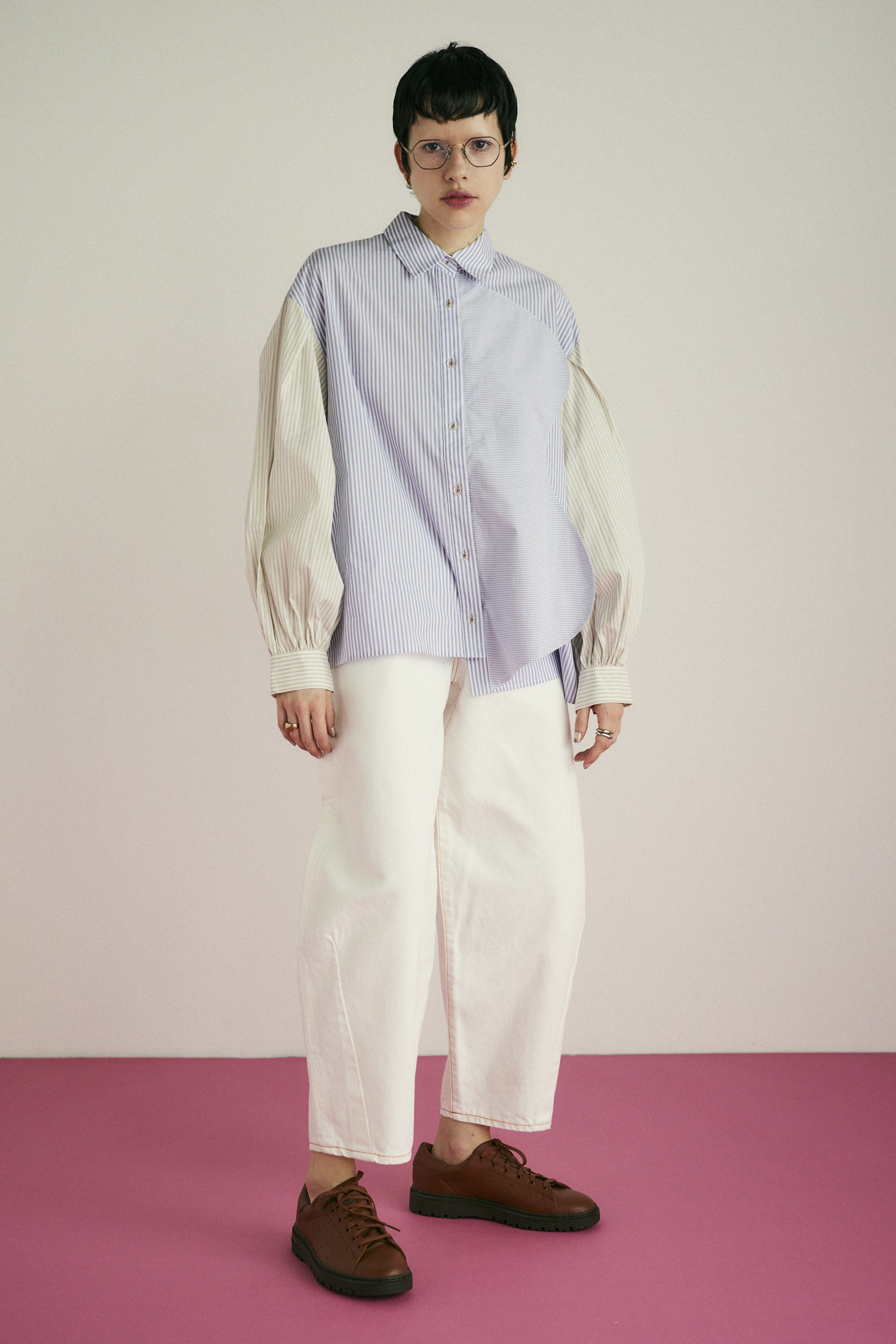 HeRIN.CYE | Wave motif big shirt (シャツ・ブラウス ) |SHEL'TTER