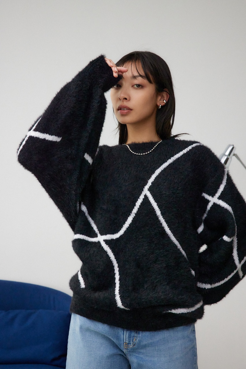 AZUL BY MOUSSY | ニュアンスライン柄ニット (ニット ) |SHEL'TTER