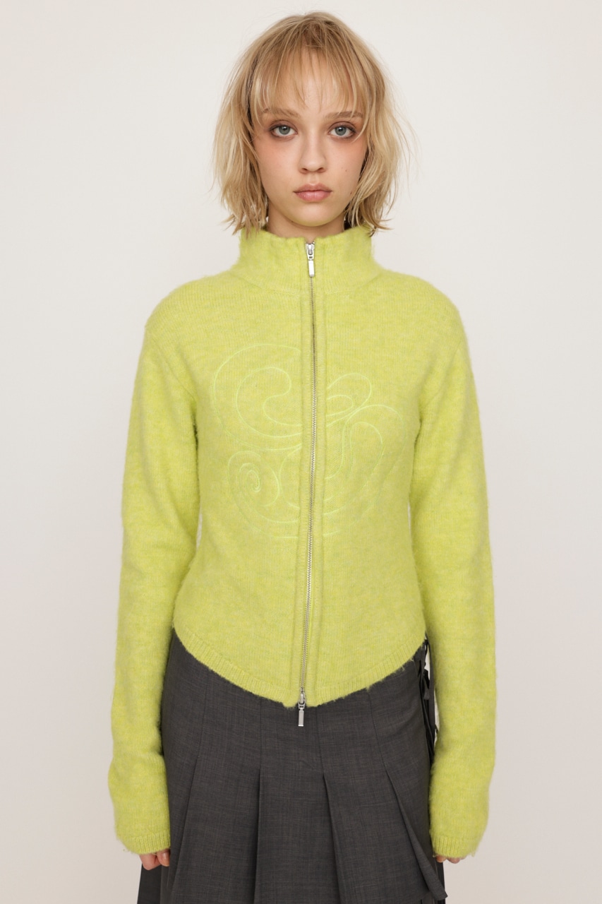 SLY | EMBROIDERY ZIP UP トップス (ニット ) |SHEL'TTER WEBSTORE